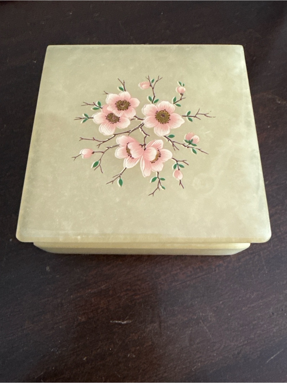 Vintage Italian Trinket Box Hand Painted Floral Vanity Box Cottagecore Romantic